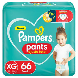 Fralda Pampers Pants Ajuste Total Tamanho XG com 66 Unidades em Oferta na Shopee