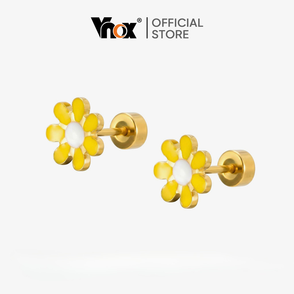 Brincos De Margarida Femininos Vnox Fashion , Lindos Compactos De Aço Inoxidável Em Ouro 18k Para Presente em Oferta na Shopee