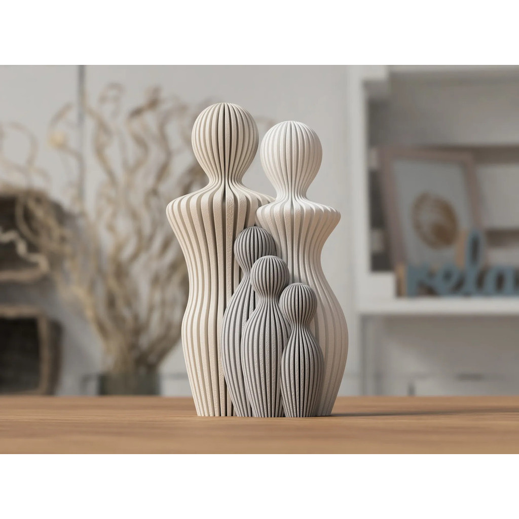 Estátua De Família Decorativa - Conjunto De 3 Filhos