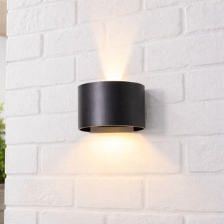 Luminária Arandela LED Preta Parede Interna 2 Luzes 4W