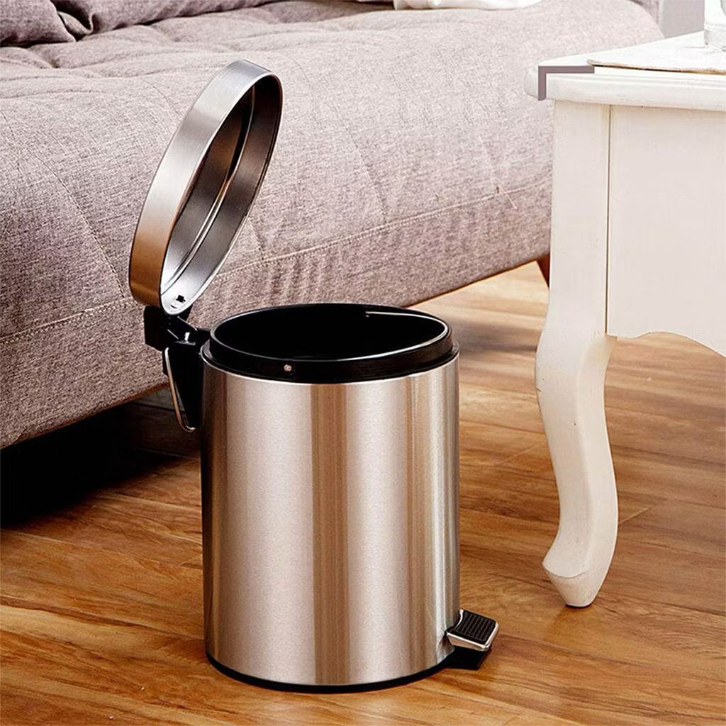 Lixeira Inox 5 Litros Cesto Com Pedal E Balde Removivél ENVIO IMEDIATO