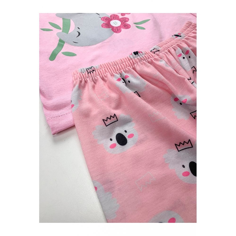 Detalhes do Pijama Infantil Feminino Inverno Coala - Hey Kids Rosa Claro