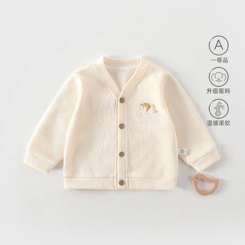 Bebê primavera outono estilo camisola de manga comprida masculino feminino bebê primavera quente Cardigan jaqueta Casual