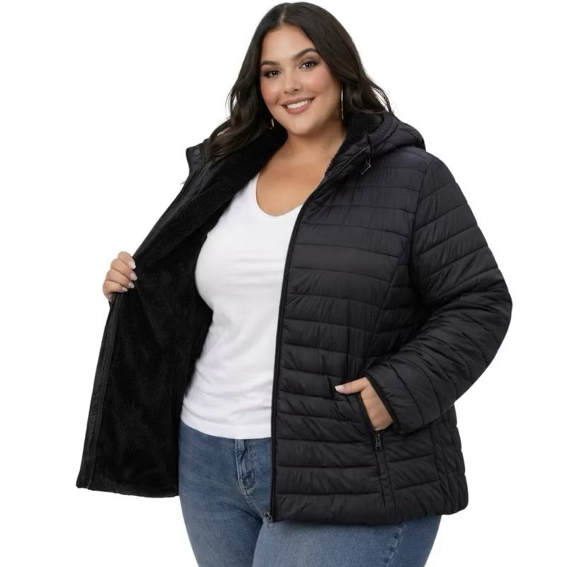 Jaqueta Bobojaco Puffer Plus Size Peluciada Lançamento Inverno 2026
