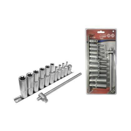 Jogo de Soquete E-Torx Longo 12 Peças  Corneta, Profissional e Resistent