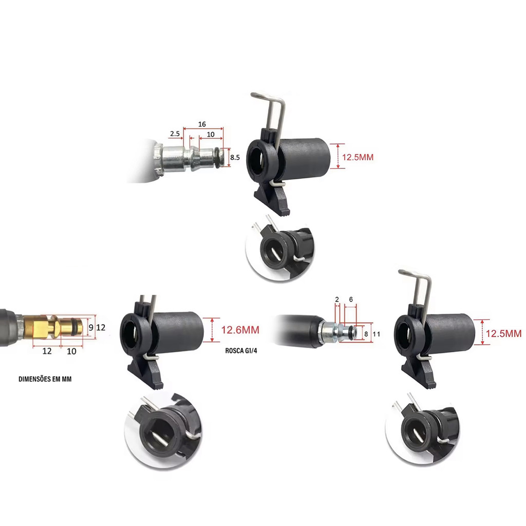Conector De Mangueira Lavadora Alta Pressão Extensão Engate Rápido Rosca Adaptador Lavagem De Carro