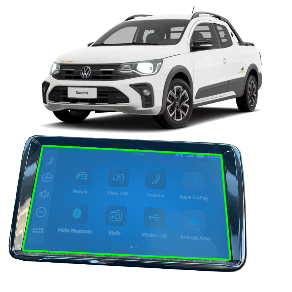 Kit Pelicula Protetora de Multimidia Para volkswagen SAVEIRO 2023 2024 2025 2026 + KIT INSTALAÇÃO