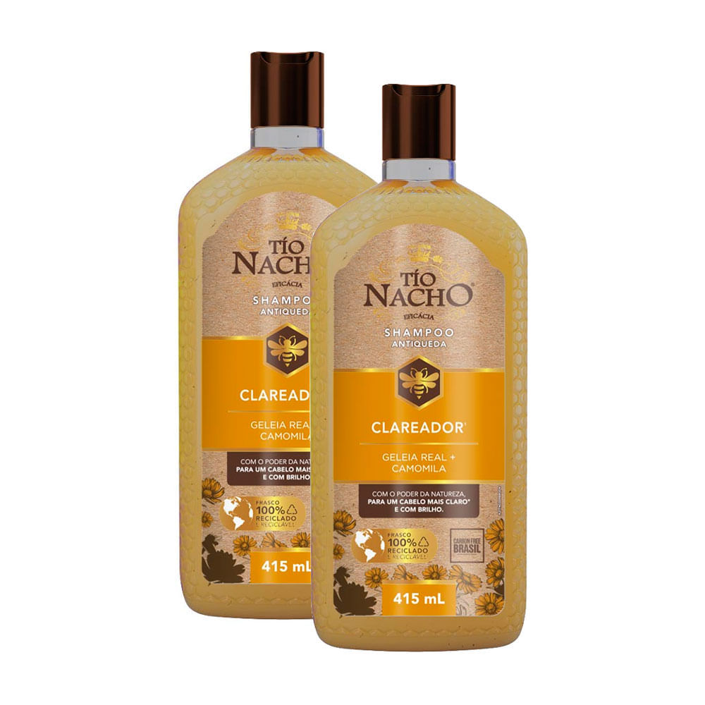 Kit 2 Shampoo Tio Nacho Antiqueda Clareador 415ml