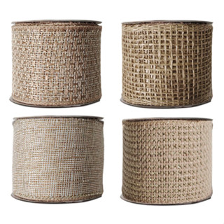 Fita Decorativa de Poliester Aramada 6,3cm x 2,7m para Laços, Cestas, Artesanato e Decoração Rústica em Oferta na Shopee