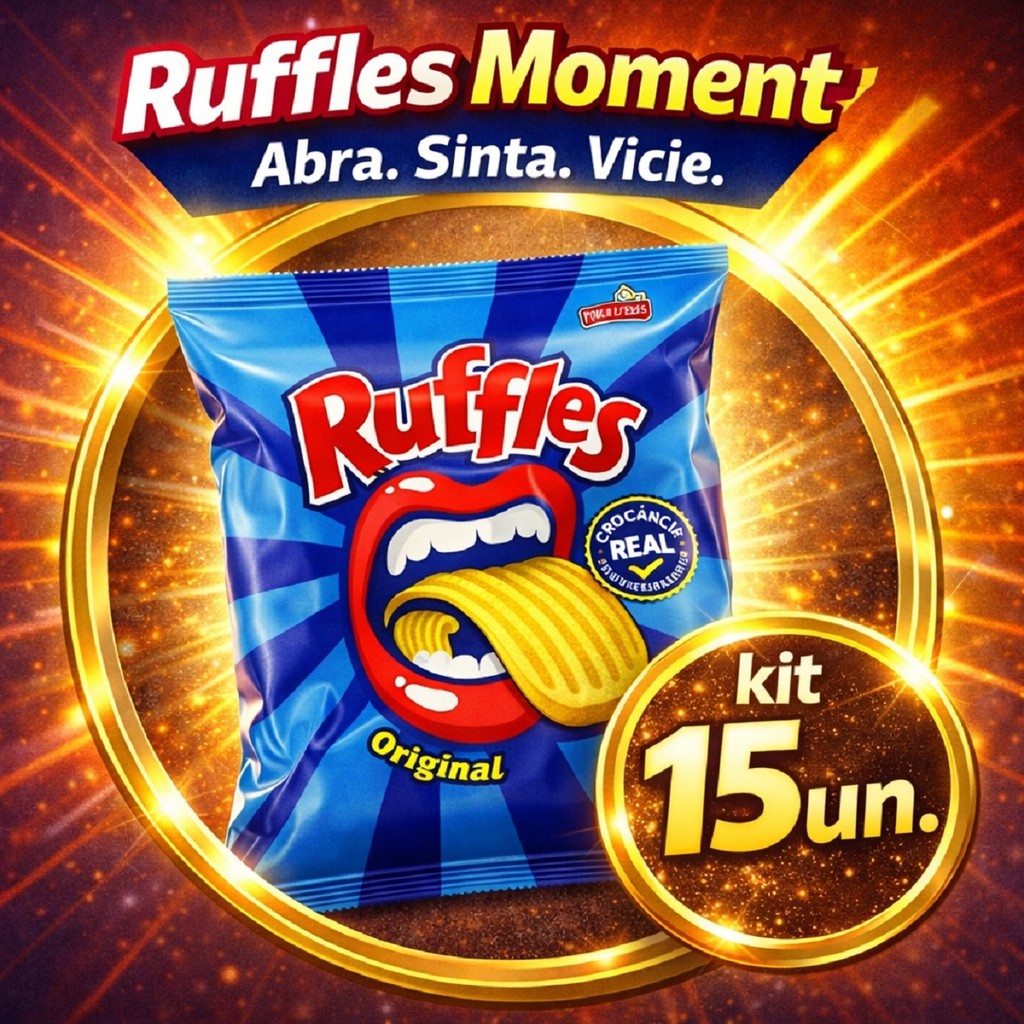 Kit 15 Ruffles Original 17g Batata Chips Crocante Snack Mini ruffles