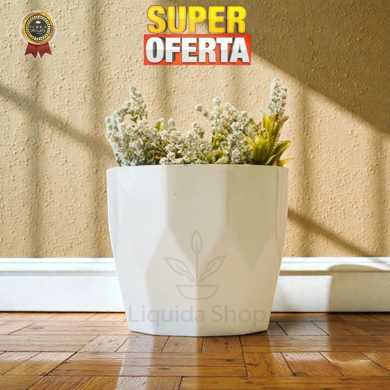Vaso Redondo Diamante N3 Polietileno Estilo Fibra de Vidro Decorativo Para Plantas Sala Jardim Varanda Decoração