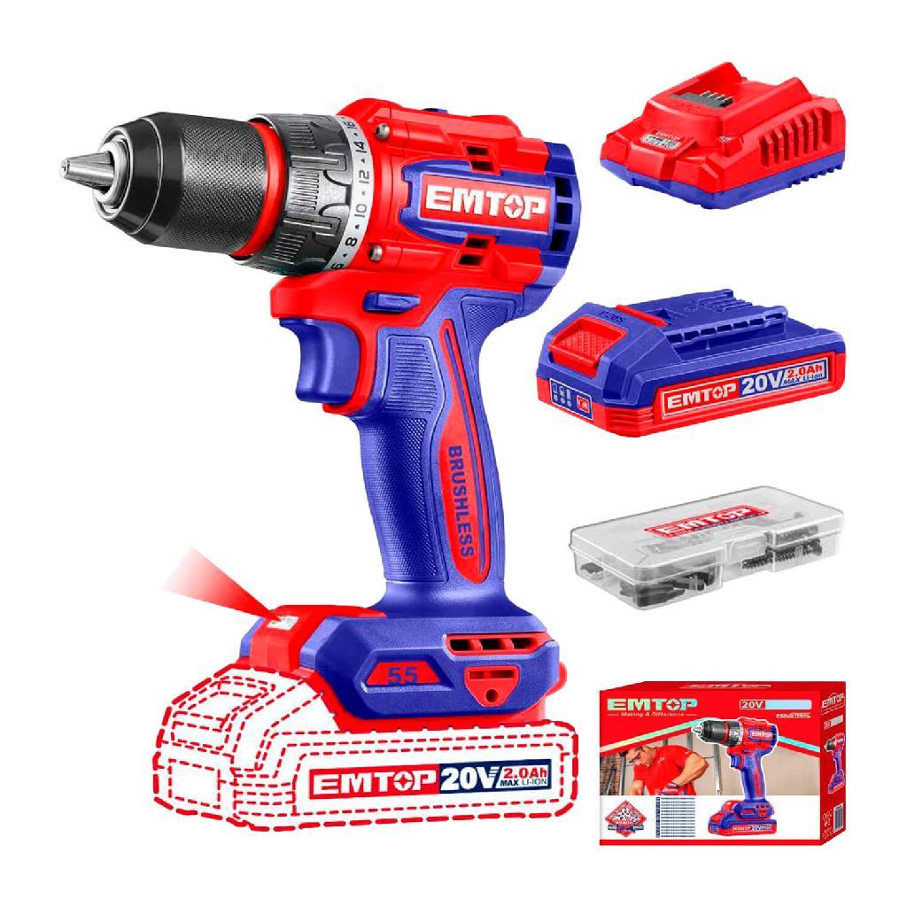 Parafusadeira e Furadeira Sem Fio Brushless 55nm 20v 1x 2ah
