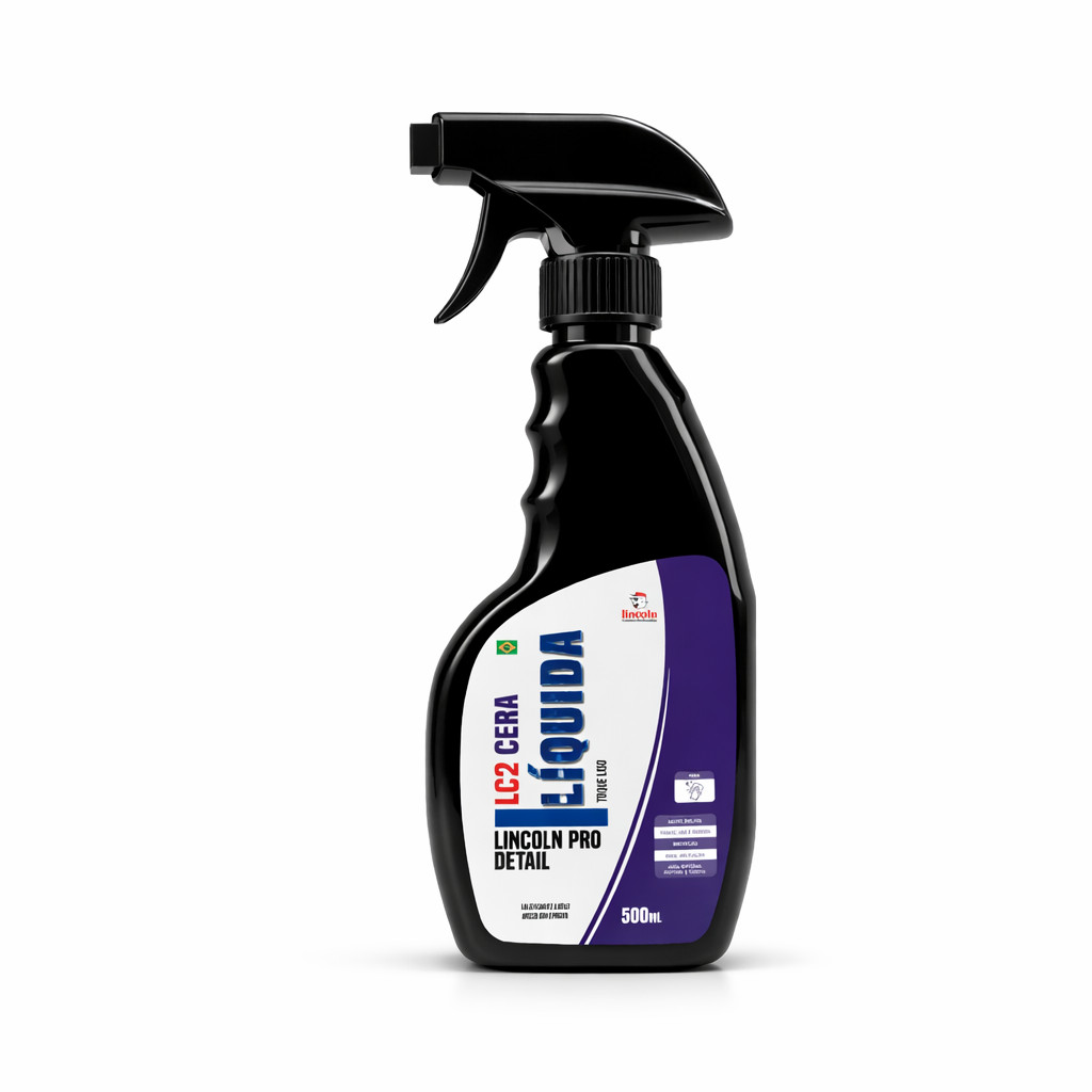 Cera Líquida Spray Automotiva Lincoln LC2 500ml Carnaúba Toque Liso Brilho Intenso Proteção Detail Profissional