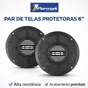Tela Plástica 6" Permak Preta | Proteção para Alto-Falante Automotivo e Residencial | Kit 2 Unidades