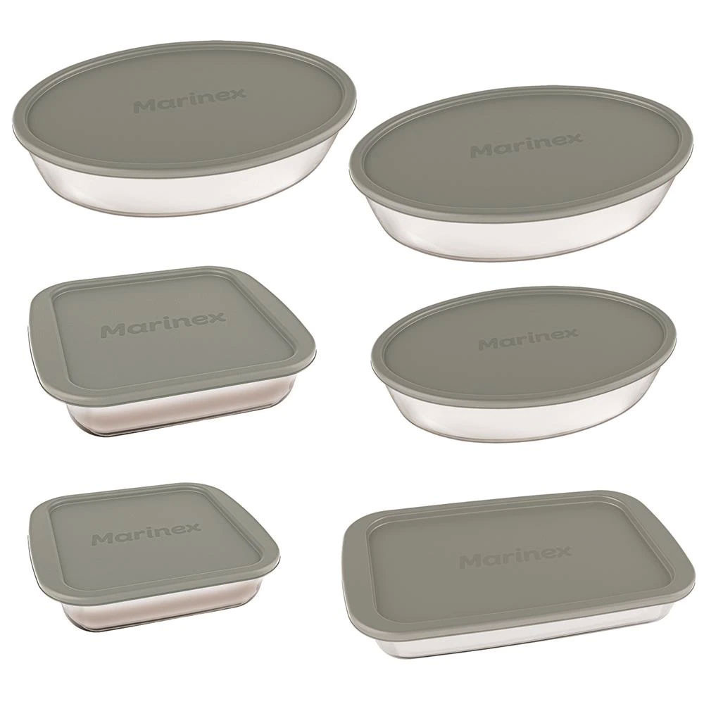 Conjunto de Assadeiras em Vidro com Tampa Plástica 6 Peças Marinex em Oferta na Shopee