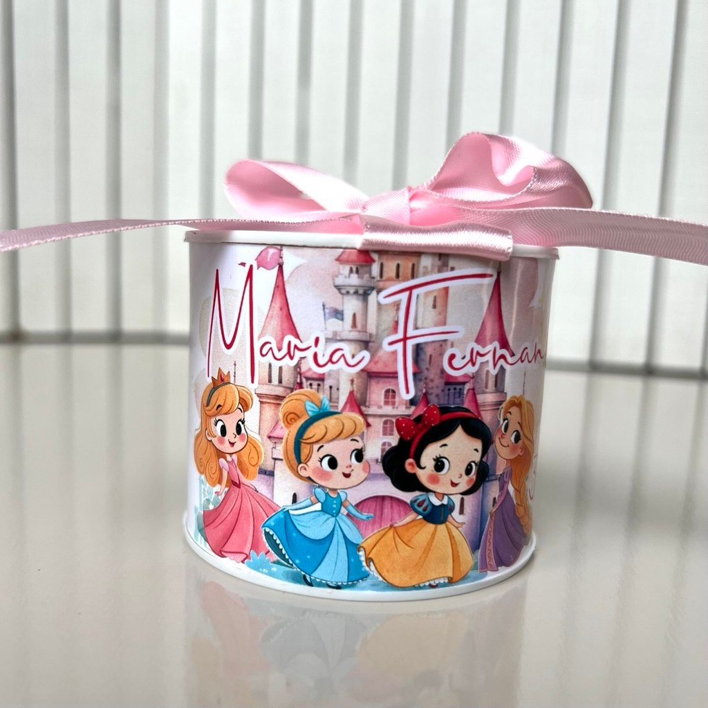 Tubolatas personalizadas 5x6 • Princesas Cute • Lembrancinha Aniversario todos os Temas cha de bebe