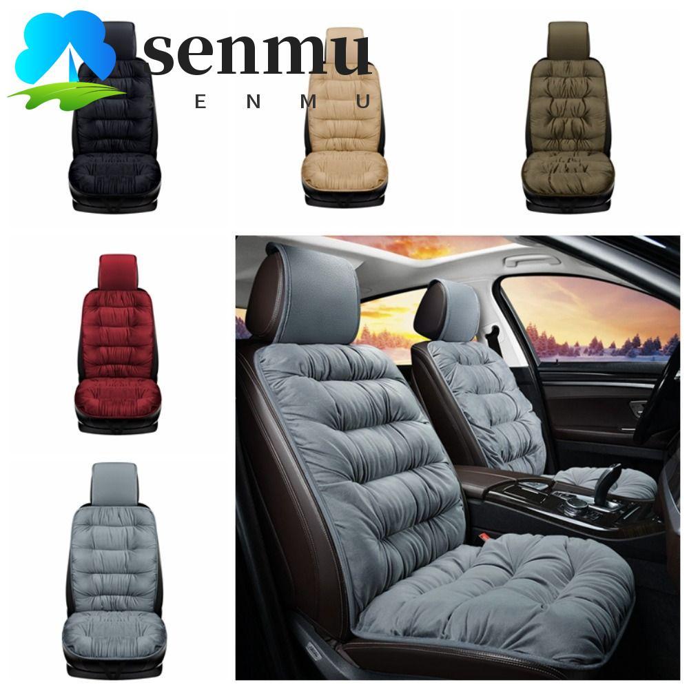 Almofada De Assento De Carro De Veludo Quente SENMU , Algodão Com Traseira Capa Inverno , Cadeira Frontal Confortável Gr