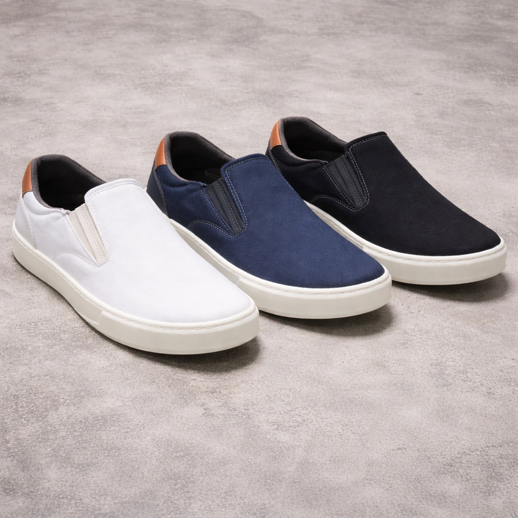 Tênis Masculino Slip On Sem Cadarço Casual Leve Confortável Solado Antiderrapante Dia a Dia Moderno