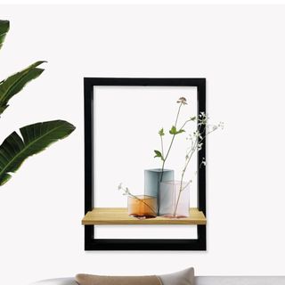 Prateleira quadro decorativa 35 x 50cm FRAME 3550 Multivisao, prateleira om fundo estilo moldura, prateleira com moldura