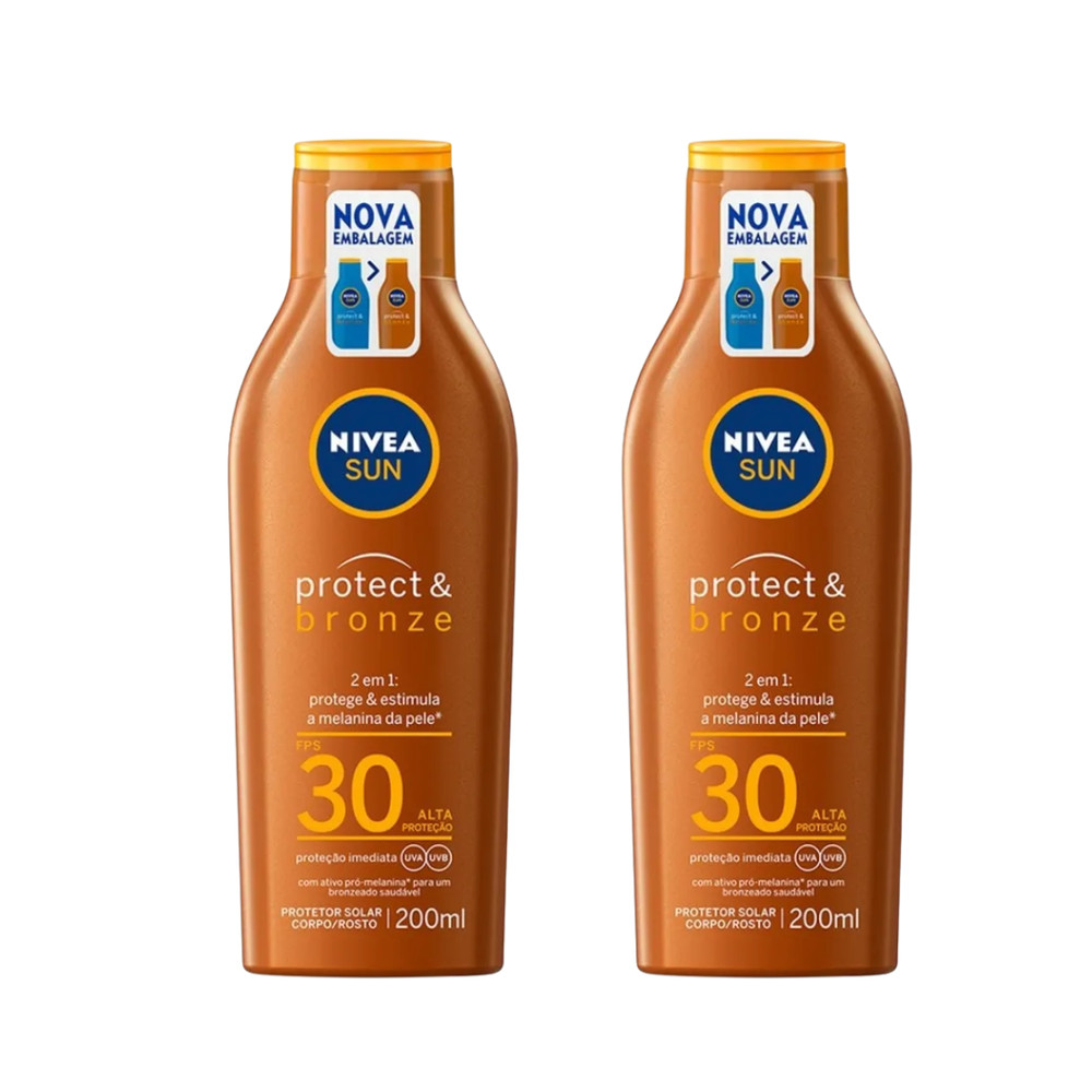 Kit 2 Protetor Solar Nivea Sun Protect & Bronze FPS30 200ml