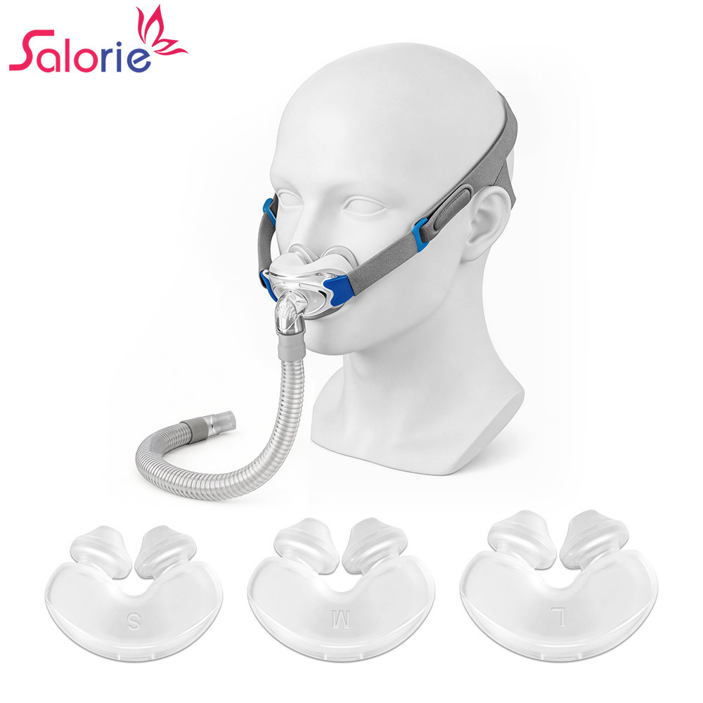 Salorie CPAP Conjunto De Travesseiro Nasal Com Arnês Almofada De Silicone Peças De Reposição Para Ronco Apneia Máquina D