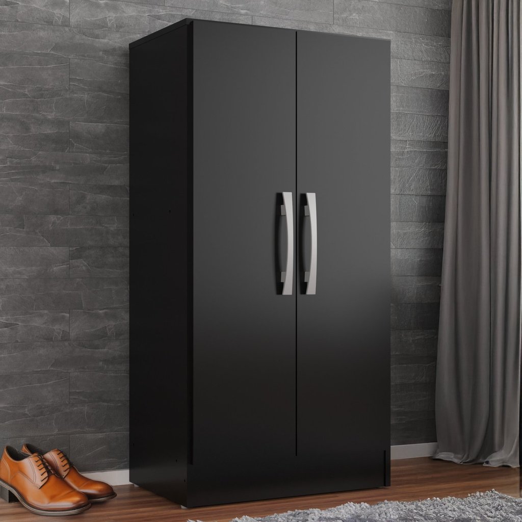 Armário Multiuso 2 Portas e 3 Prateleiras Vaticano Preto em Oferta na Shopee