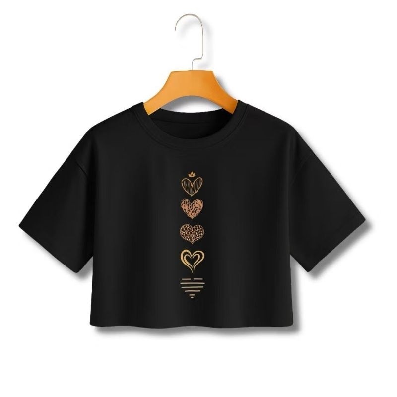 Cropped Feminino T-Shirt Básica Estampada Estilosa Confortável Algodão Lançamento