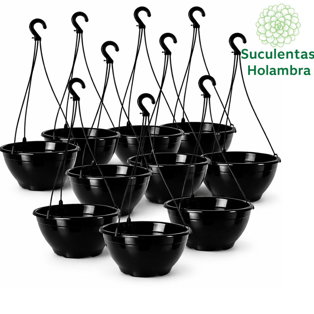 Kit 10 Vasos Cuia 21 Com haste 43 cm - REFORÇADO Cor Preta - Ideal p/ Rosa do Deserto, Samambaia, Suculentas e Cactos Kit 10 Vasos Cuia 21 Com haste 43 cm - REFORÇADO Cor Preta - Ideal p/ Rosa do Deserto, Samambaia, Suculentas e Cactos