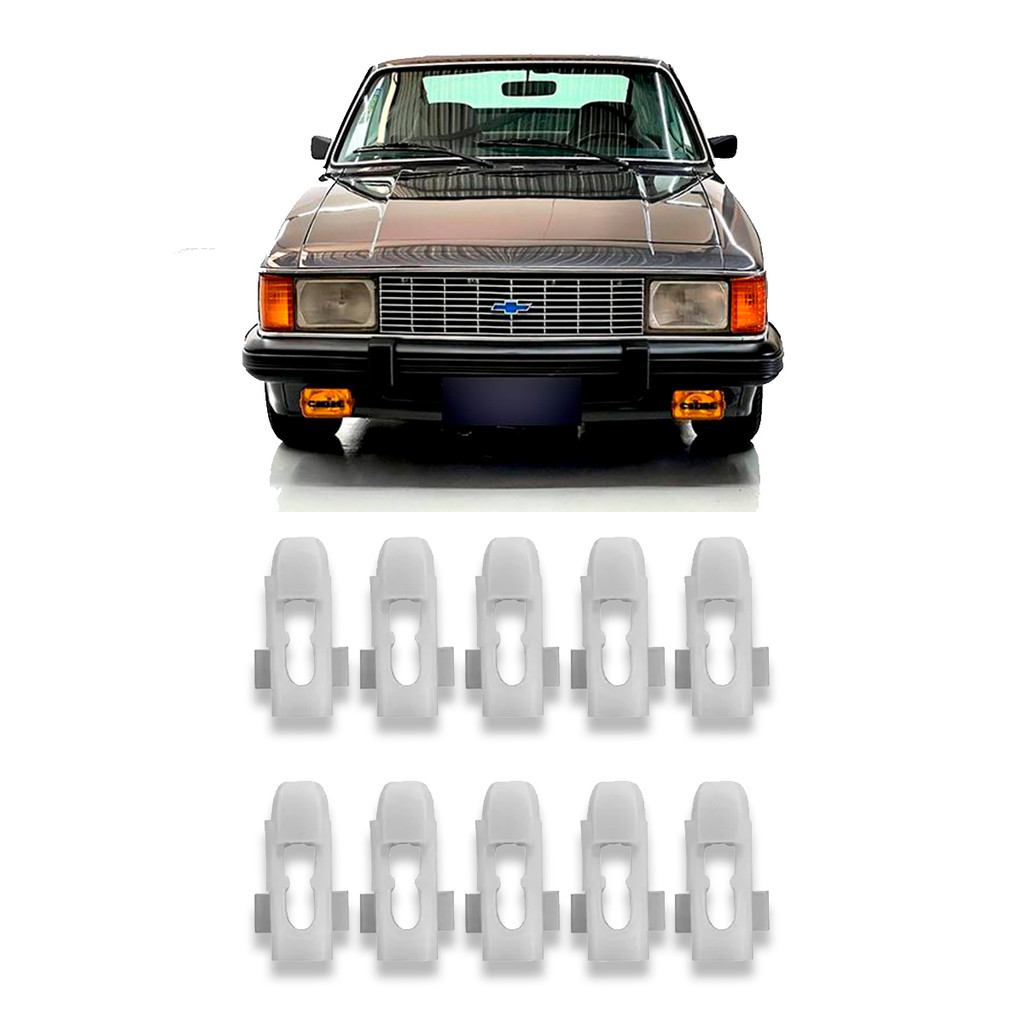 KIT PRESILHA OPALA E CARAVAN 80 A 92 GRAMPO FRISO ALUMÍNIO CONTORNO FAROL E LANTERNA