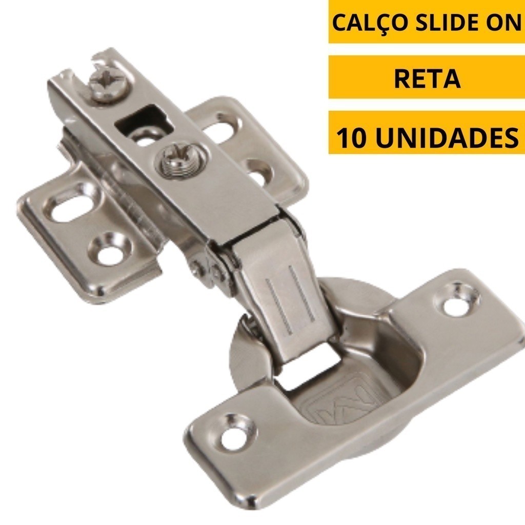 Kit 10 Dobradiças Reta Pressão 35mm Para Armários Móveis em Oferta na Shopee