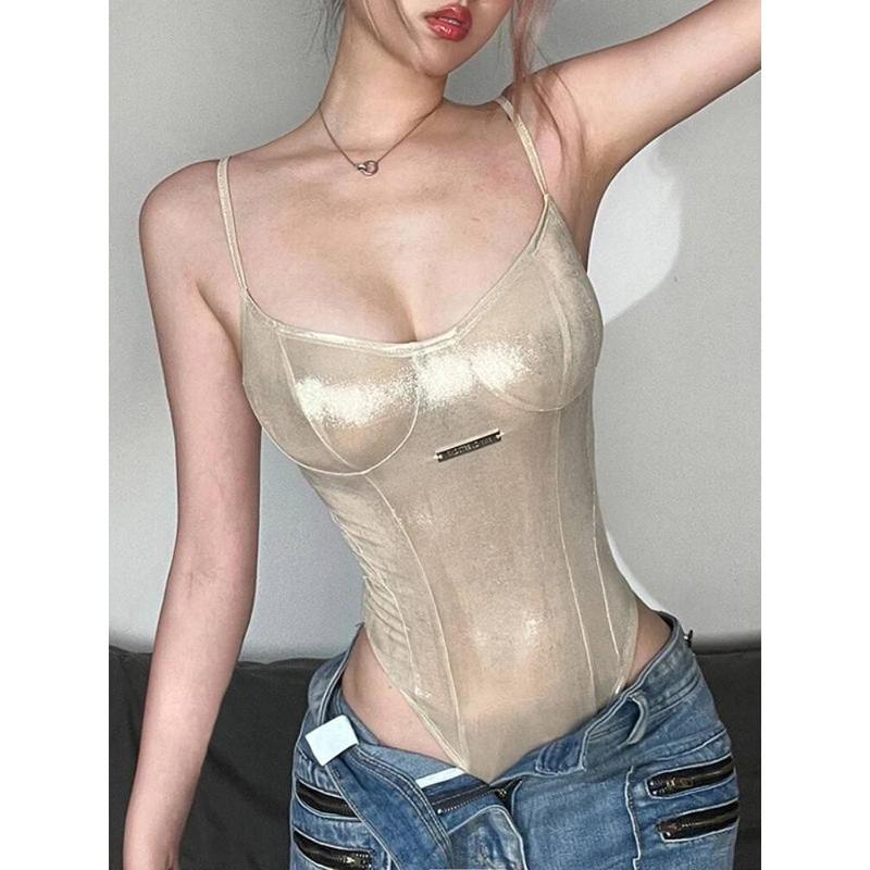 lingerie De Cor Sólida , Nova Moda De Verão , Body Sem Mangas De Renda De Uma Peça , sexy , Ajuste Fino , streetwear cas