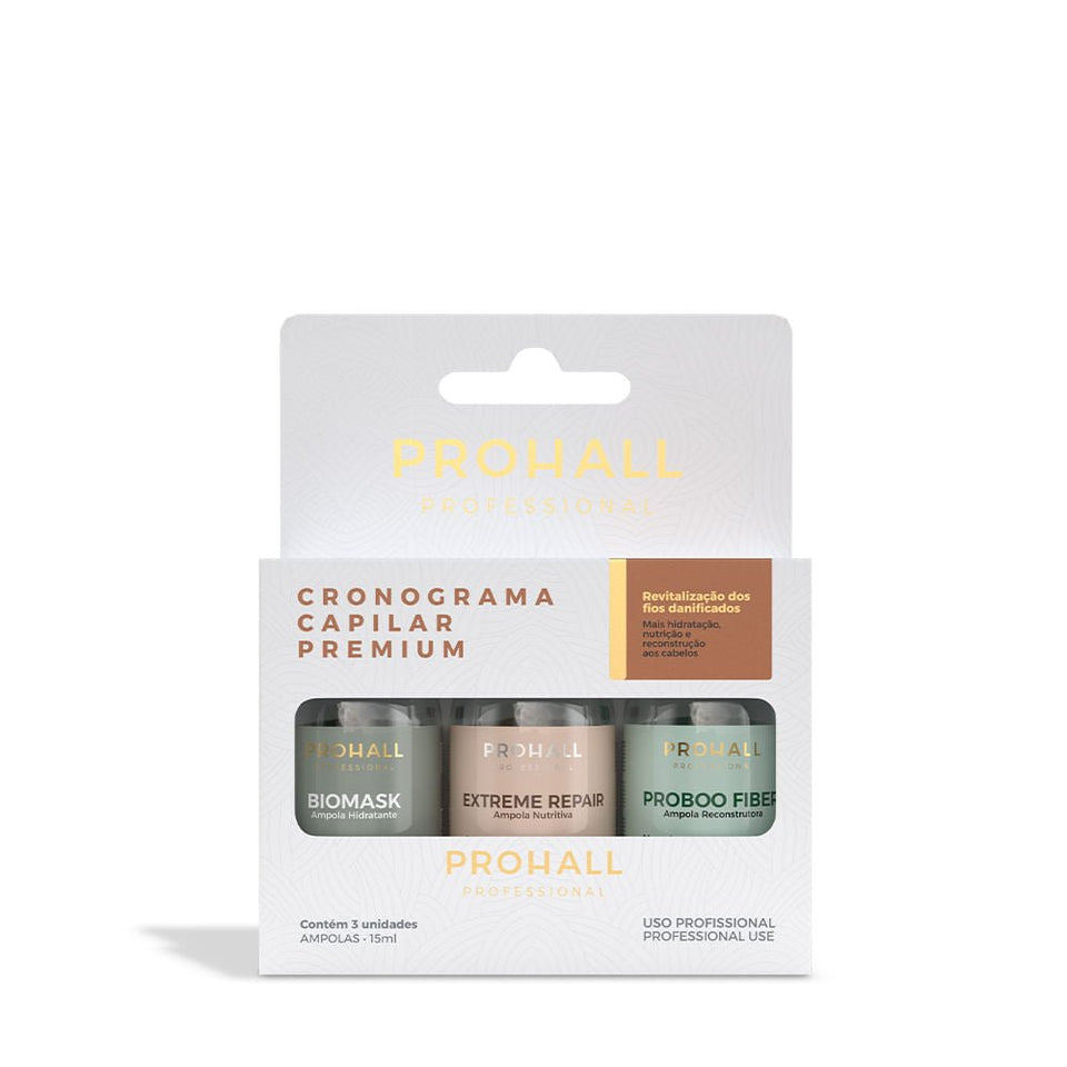 Kit Cronograma Capilar Premium com 3 Ampolas em Oferta na Shopee