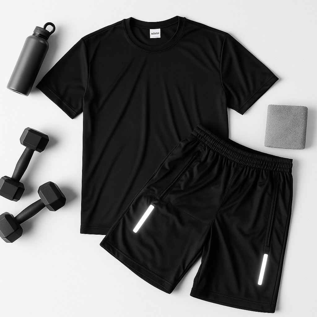 Conjunto Masculino Bermuda + Camisa Leve e Confortável Esporte Futebol Academia Corrida