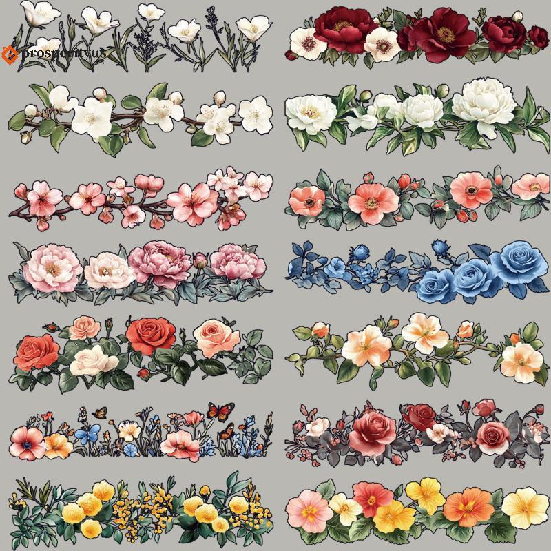 [prosperityus] 7/14 Unidades Lindos Remendos De Transferência De Calor De Flores Em Roupas Fáceis De Cortar Térmica Para