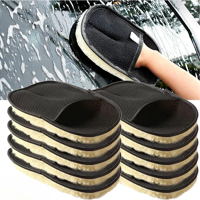 Esponja De Limpeza De Carro Luva Polimento Luvas De Lavagem Microfibra Para Casas De Cozinha Automotiva Lã