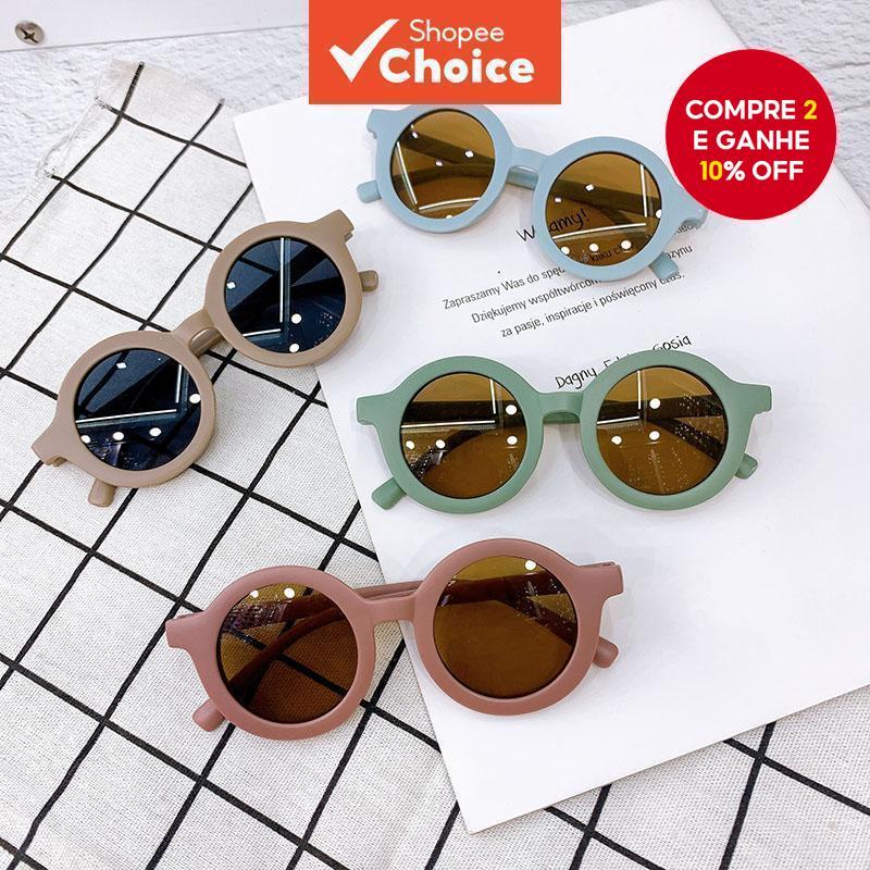 Vintage Redondo Crianças Óculos De Sol Para Meninos Meninas Proteção UV400 Clássico Moda