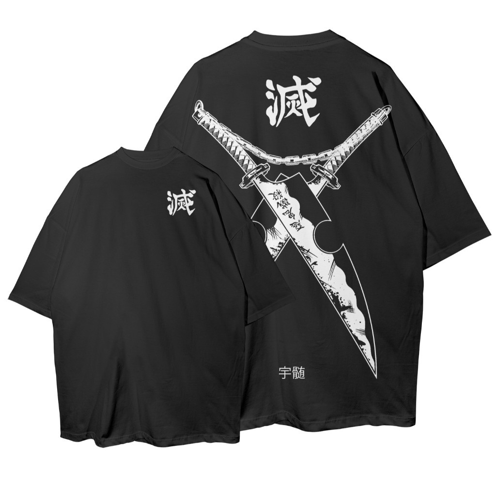 Camiseta Oversized Uzui Tengen Swords Kimetsu Demon Slayer Streetwear Camisa Unissex Hashira do Som