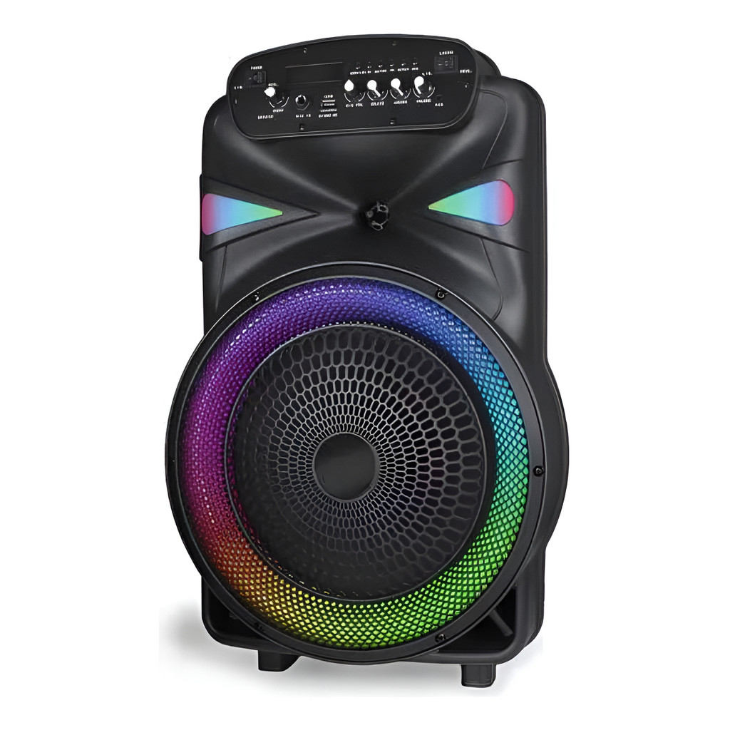 Caixa de Som Bluetooth 12 Polegadas Potente Grave Forte LED RGB Bivolt Portátil Para Festa Evento Churrasco Karaokê