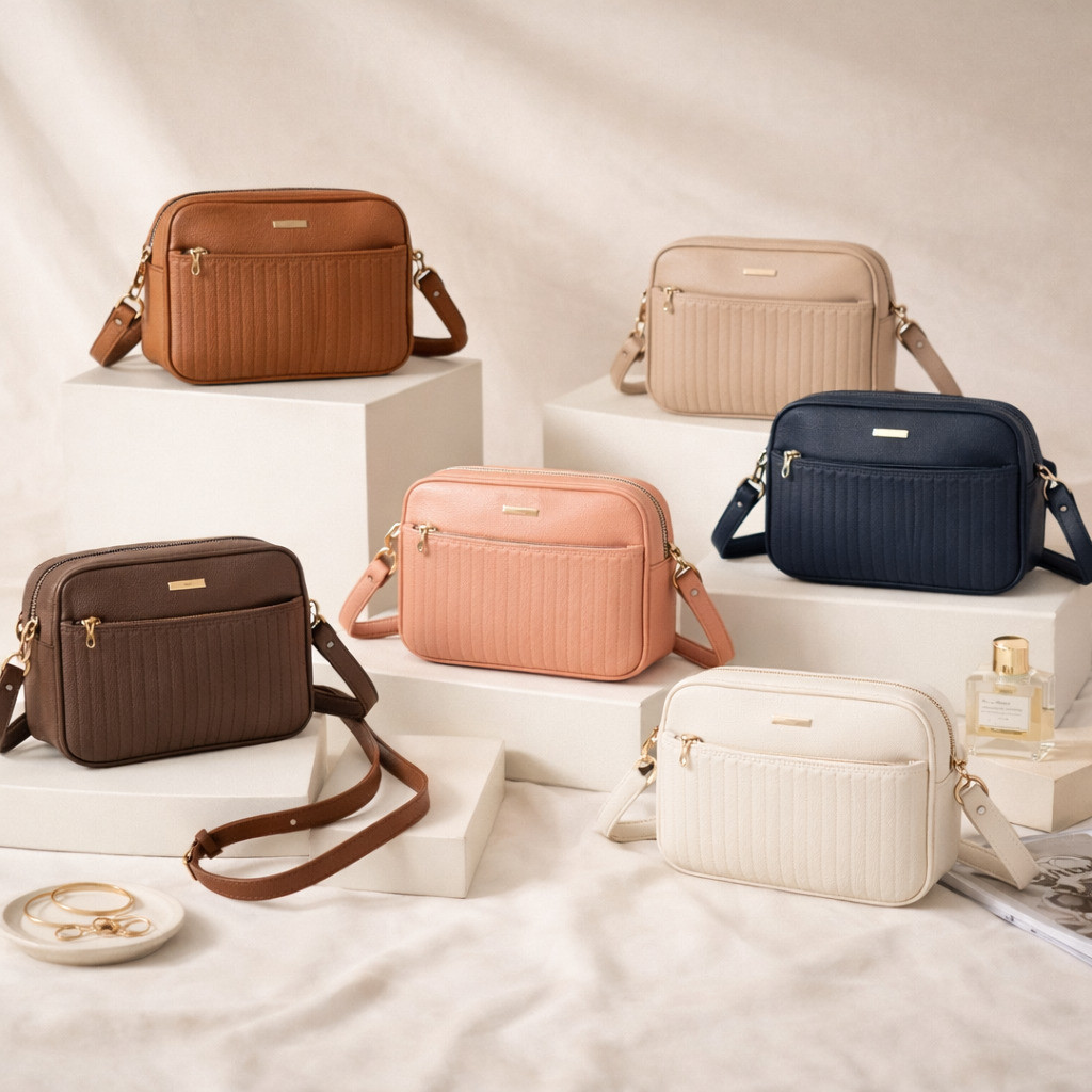 Bolsa Transversal Feminina Tiracolo Pequena Casual Couro Sintético com Zíper e Alça Ajustável  yihan