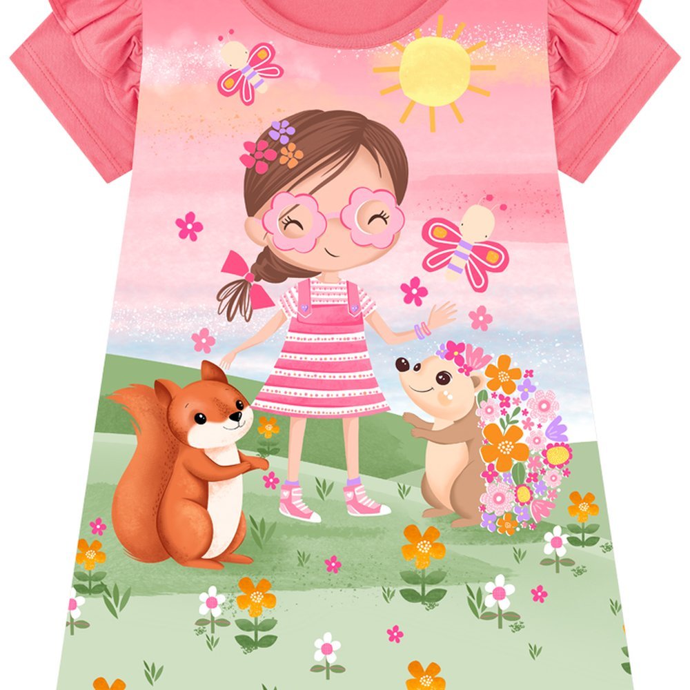 VESTIDO INFANTIL MENINA EM COTTON PENTEADO em Oferta na Shopee