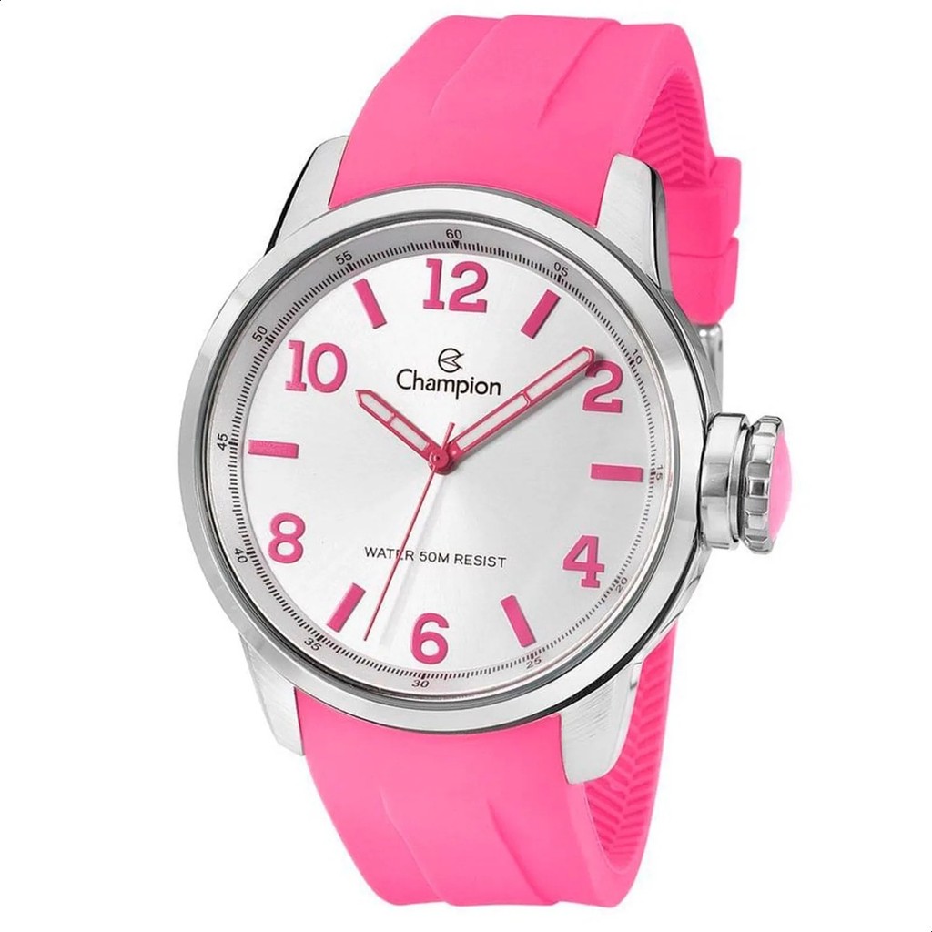 Relógio Feminino Champion Esportivo Silicone Rosa CN29758H Relógio Analógico Feminino