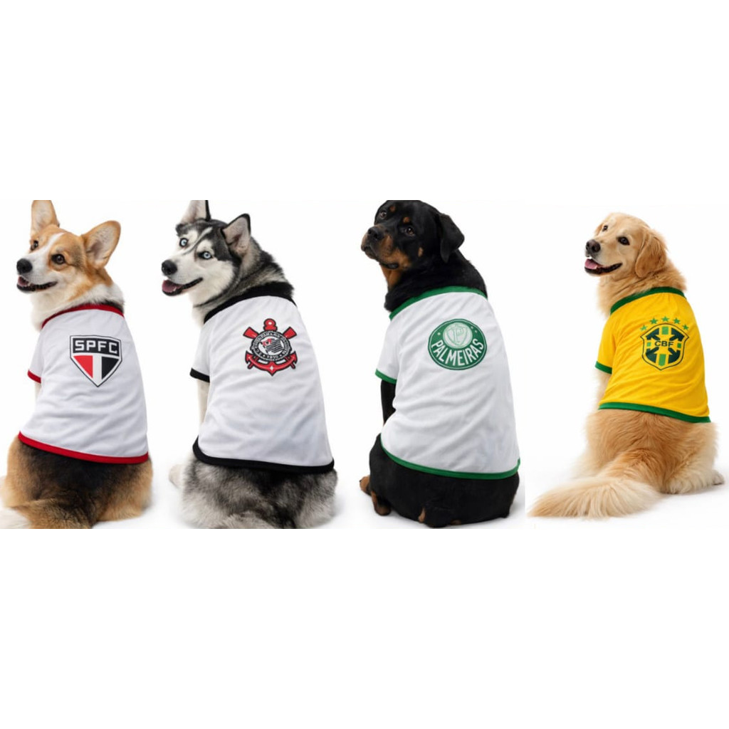Roupa Pet Times de Futebol Torcida Cachorro Macho