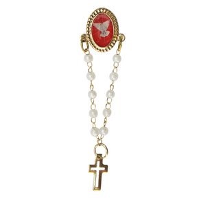 12 Boton Broche Divino Espirito Santo Terço Pérola
