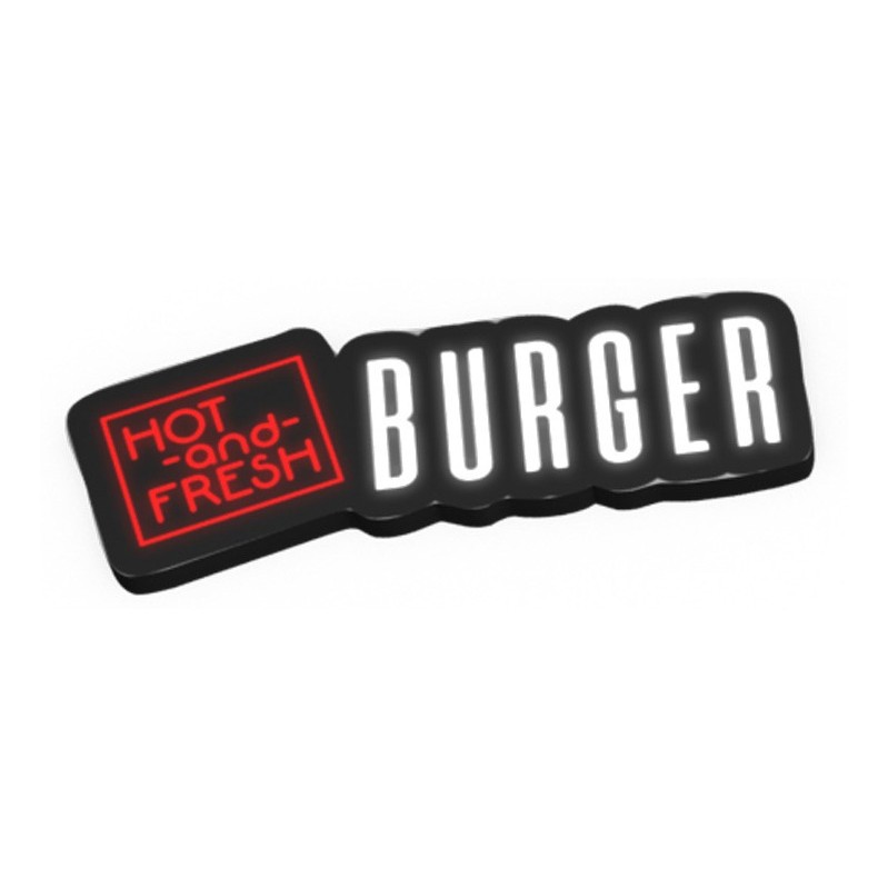 Letreiro Luminoso Hot And Fresh Burger - Decoração