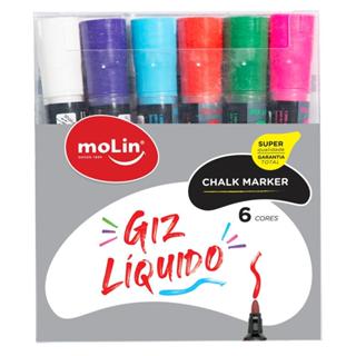 Caneta Giz Líquido Chalk Marker 8g 6 Cores Molin em Oferta na Shopee