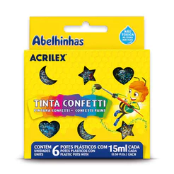 Tinta Confetti 6 cores 15ml 02415 Acrilex