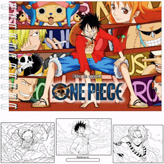 Livro de Colorir ANIME One Piece Capa Dura 50 Páginas 180g + Acetato em Oferta na Shopee
