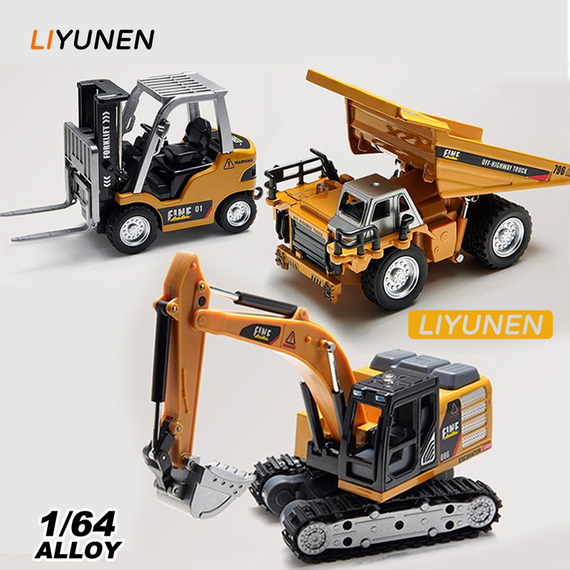 1 : 64 MINI Liga RC Escavadeira Caminhão Basculante Empilhadeira Carro Brinquedo 2.4G Controle Remoto Desktop Tamanho Pe