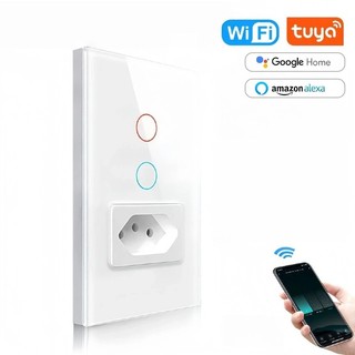 Interruptor Inteligente 1 ou 2 Botão + Tomada Wifi Smart Alexa Google