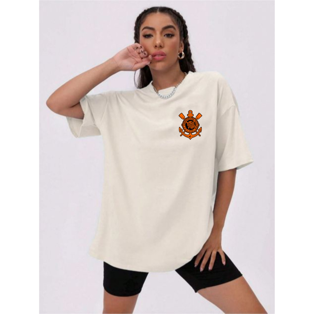 Camisa Camiseta Lançamento Timão Time Futebol Laranja 100% Algodão Premium Adulto Unissex